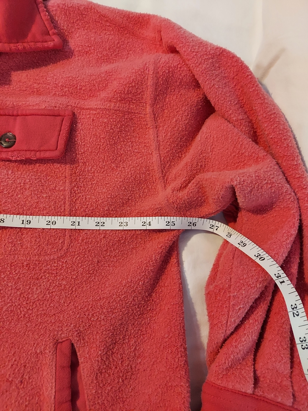 Free People Ruby Ovetsized Cozy Shacket - Coral / Scarlet Ibis - Picture 5 of 8